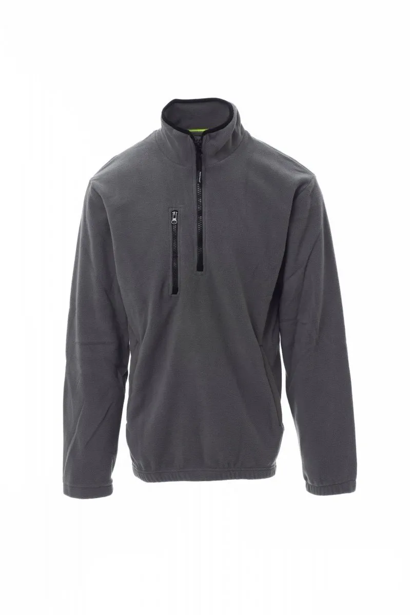 Pile con mezza zip personalizzato Pirenei, colore steel grey