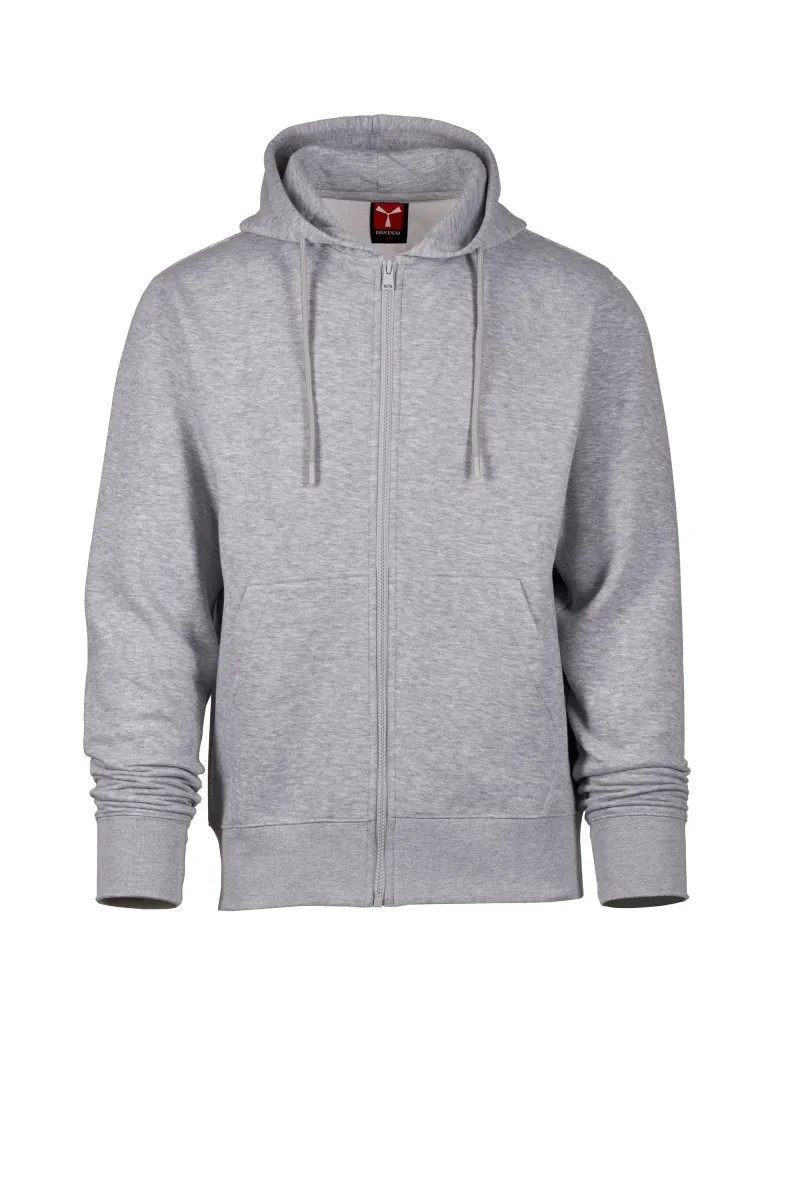 Felpa con zip e cappuccio personalizzata Pontiac, colore grigio melange