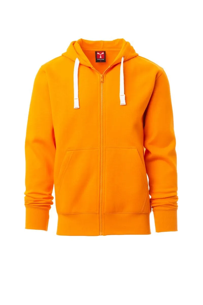 Felpa con zip e cappuccio personalizzata Portland, colore arancione