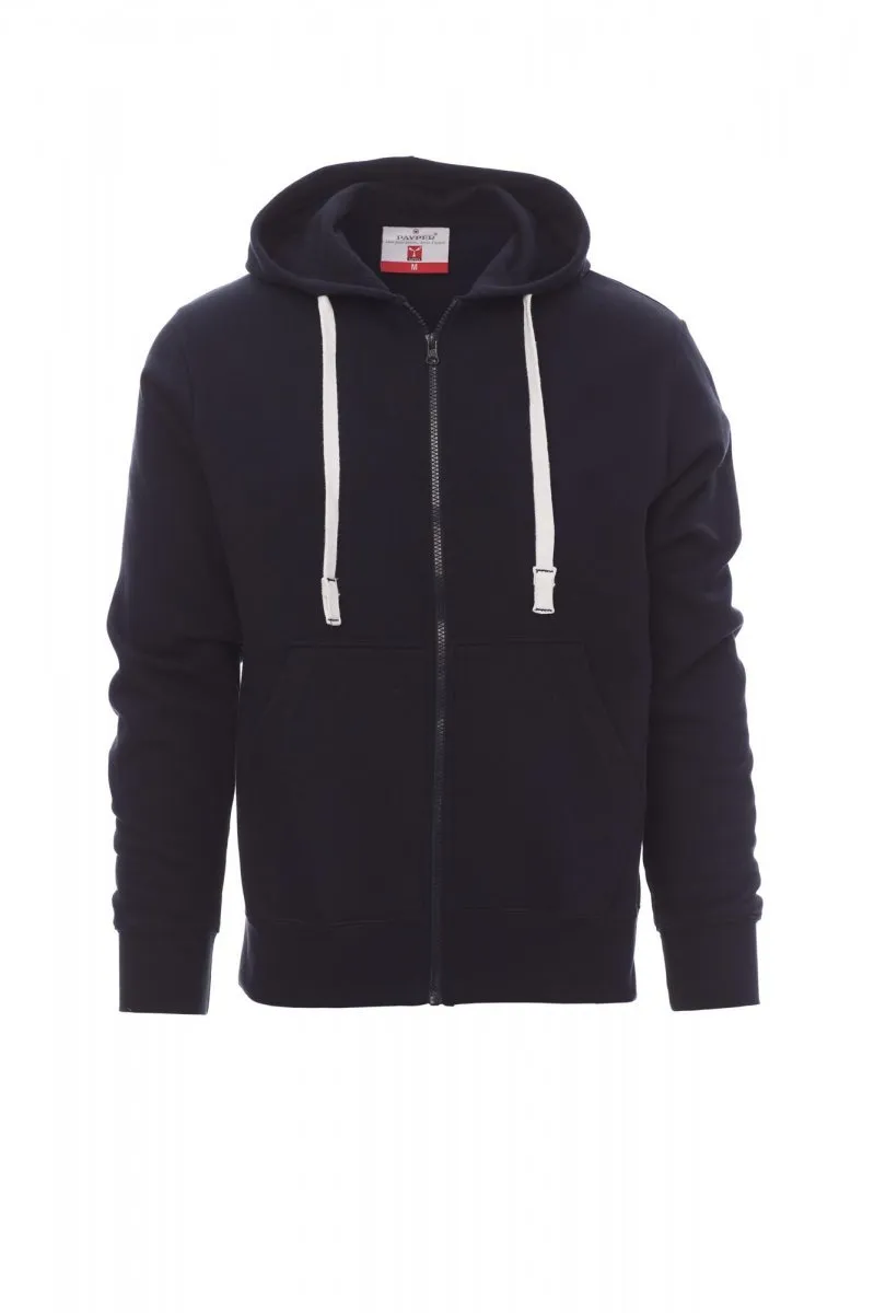 Felpa con zip e cappuccio personalizzata Portland, colore blu navy