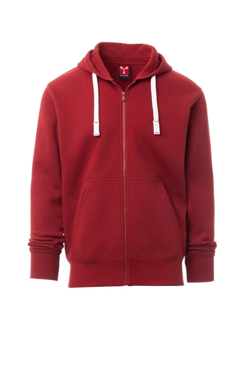 Felpa con zip e cappuccio personalizzata Portland, colore bordeaux