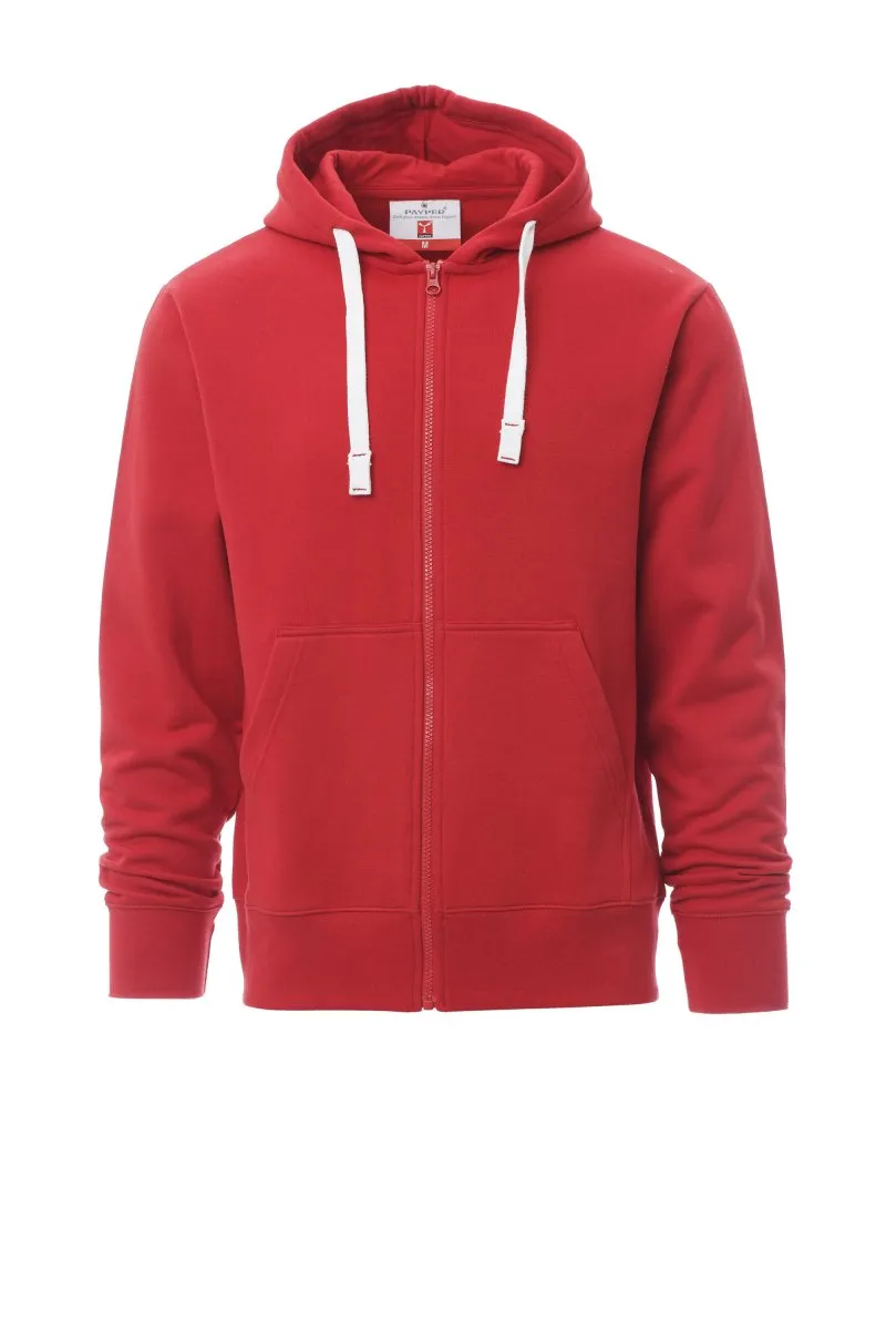 Felpa con zip e cappuccio personalizzata Portland, colore rosso