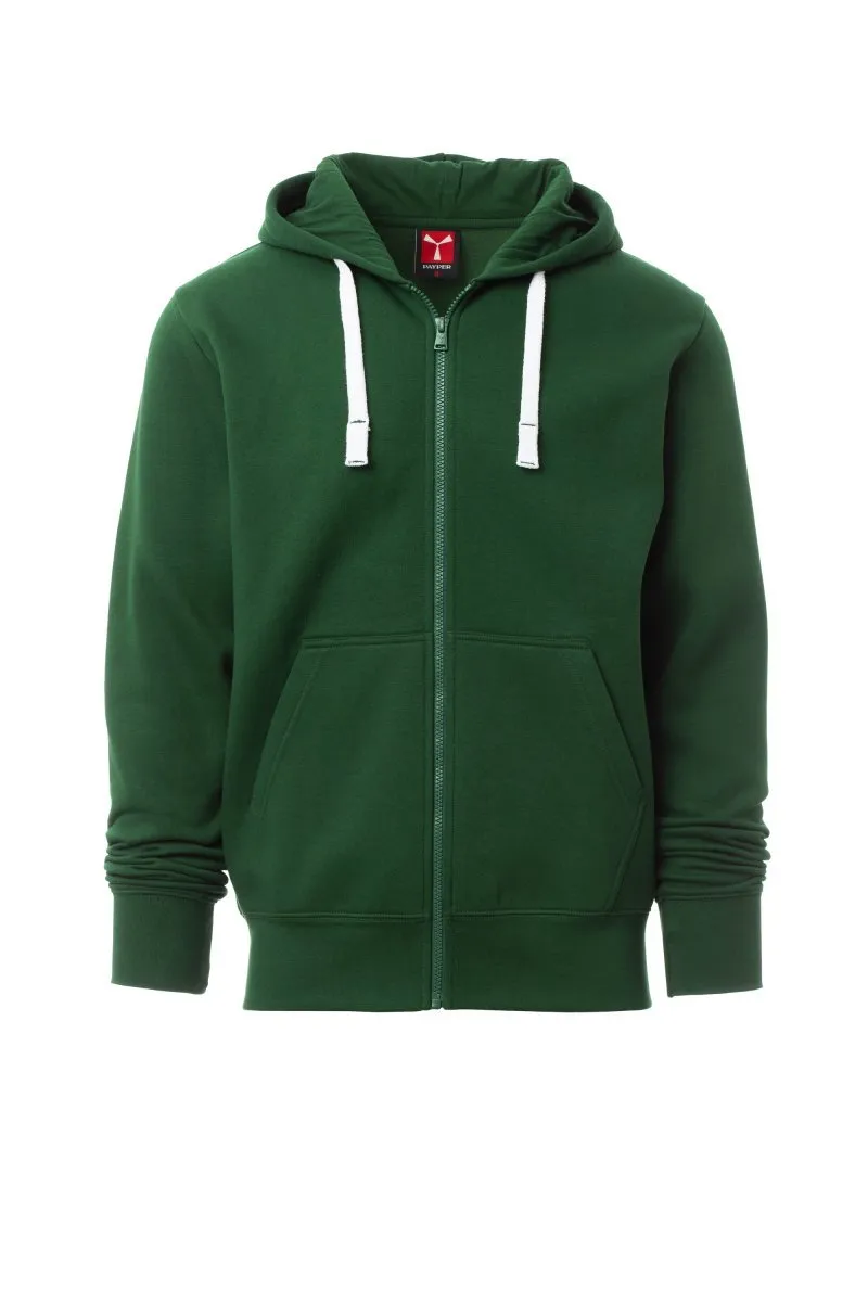 Felpa con zip e cappuccio personalizzata Portland, colore verde