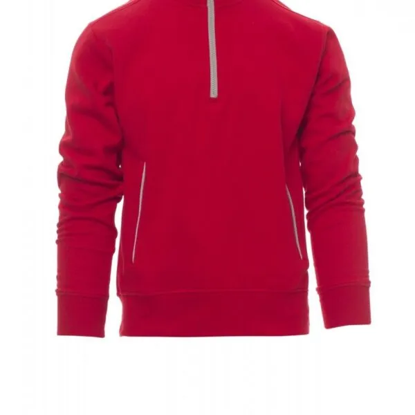 Felpa con mezza zip personalizzata Rio, colore rosso/grigio