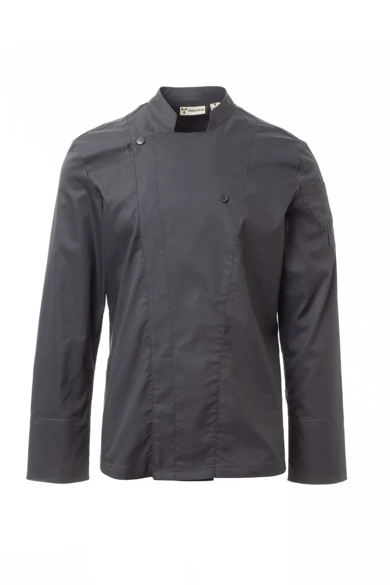 Giacca da cuoco personalizzata Starred Plus, colore grigio ferro