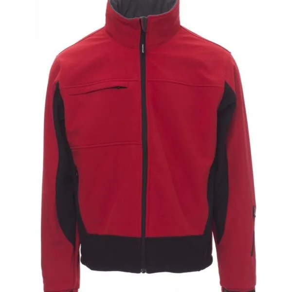 Giacca soft-shell personalizzata Storm, colore rosso/nero