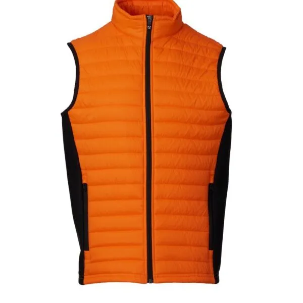 Gilet imbottito personalizzato Subway da uomo, colore arancione/nero