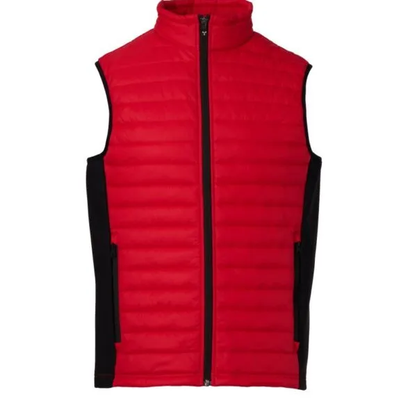 Gilet imbottito personalizzato Subway da uomo, colore rosso/nero