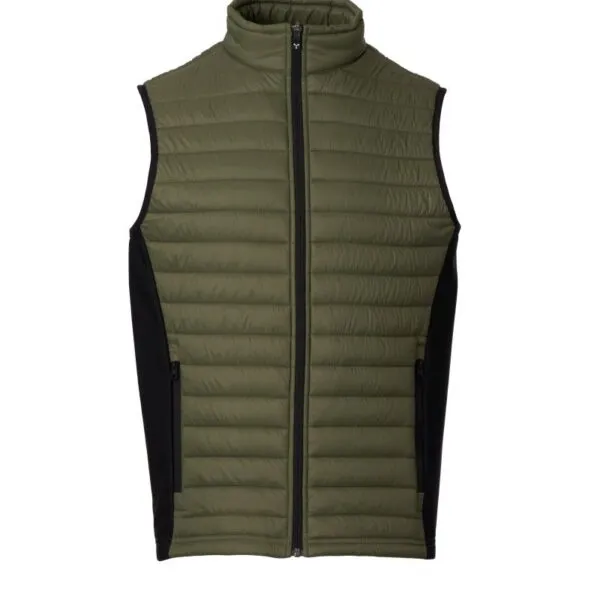 Gilet imbottito personalizzato Subway da uomo, colore verde militare/nero