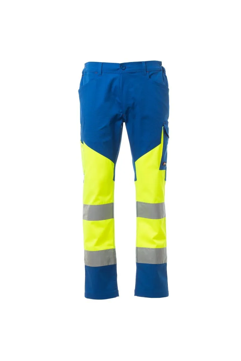 Pantaloni alta visibilità Working Summer, colore giallo fluo/blu royal